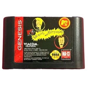 Vtg MTV Beavis and ButtHead Video Game Sega Genesis Cartridge